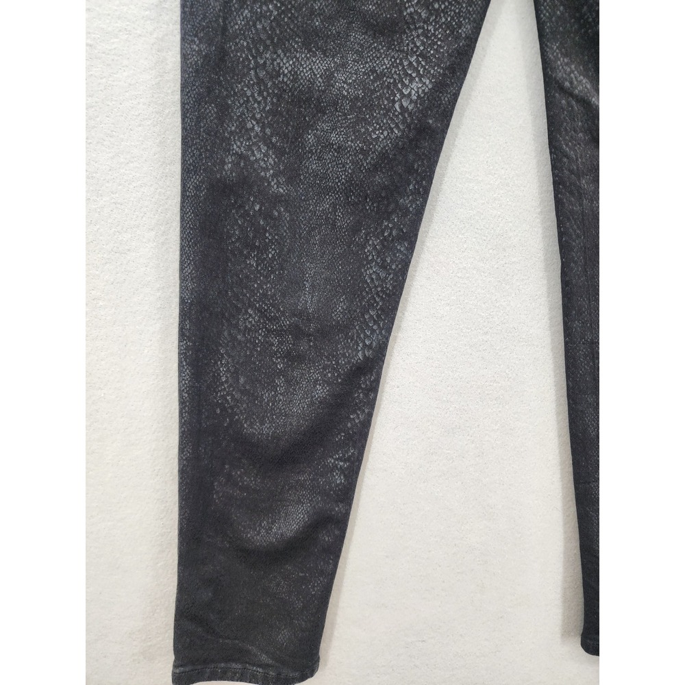 Seven7 Ultra High Rise Skinny Jeans Black Snakeskin Animal Print Pants Size 10 - Picture 10 of 15